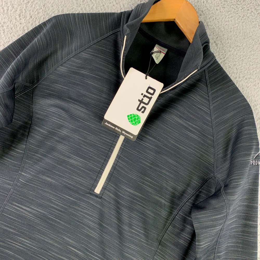 Stio Fremont Stretch Fleece Pullover Women's XL Grey Quarter Zip Promontory Logo